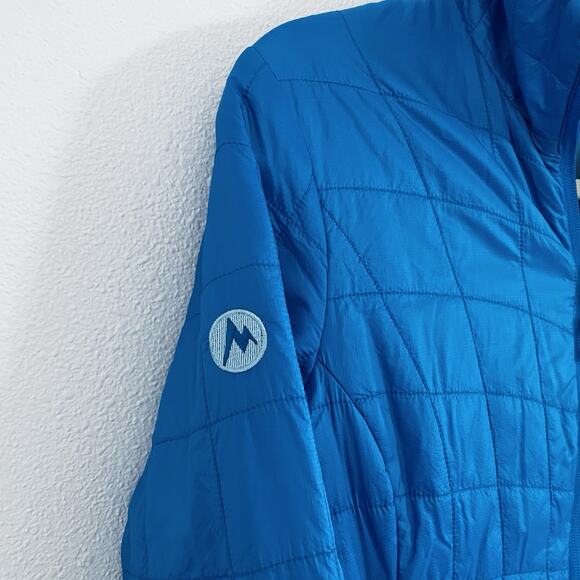 EUC Marmot Calen Jacket Womens Small Blue Puffer Quilted Primaloft Nylon Ripstop - Picture 5 of 11